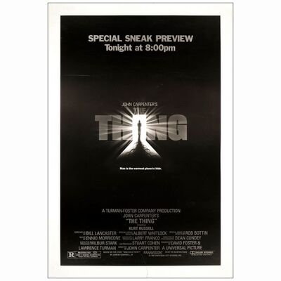 298: THE THING - Sneak Preview One-Sheet (30.5" x 45"); Fine+ Rolled