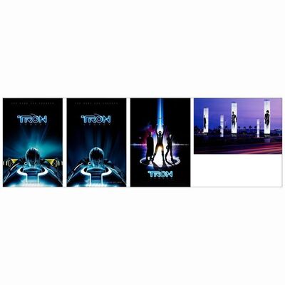 310: TRON: LEGACY - Promotional Proofs ((3) SS 27" X 40" and (1) 25" X 40" Printers Proof Variations on Epson Paper Stock, (2) with BLT and Associates Stickers on Verso.); Very Fine+ Rolled
