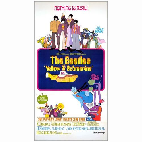 321: YELLOW SUBMARINE - Three Sheet (41" x 79"); Very Fine- on Linen