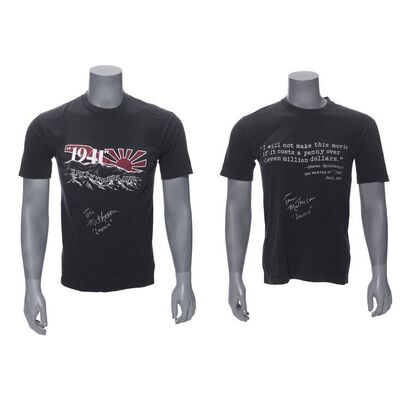 328: 1941 - Black Crew T-Shirt (2) (Large (2)) Autographed by Tim Matheson; Tim Matheson Collection; Near Mint