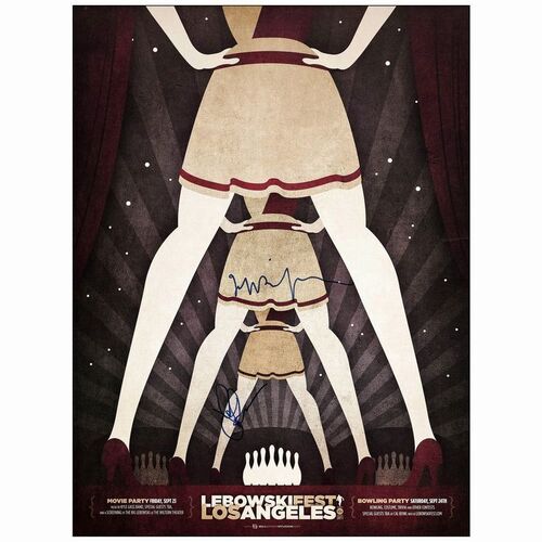 348: THE BIG LEBOWSKI - Lebowski Fest LA Poster (18" x 24") Autographed by Jeff Bridges & John Goodman (Beckett COA.).; Near Mint Rolled