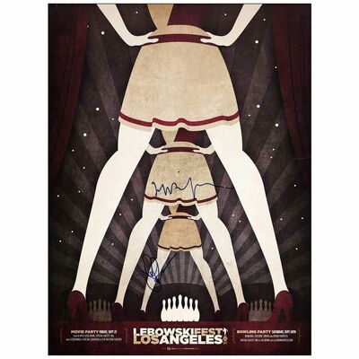 348: THE BIG LEBOWSKI - Lebowski Fest LA Poster (18" x 24") Autographed by Jeff Bridges & John Goodman (Beckett COA.).; Near Mint Rolled