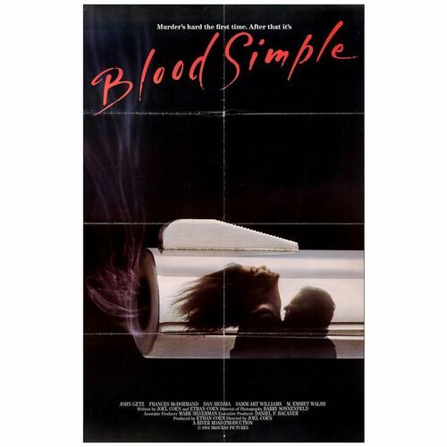 354: BLOOD SIMPLE - One-Sheet (25" x 39); International Style; Very Fine Folded