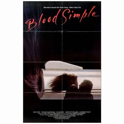 354: BLOOD SIMPLE - One-Sheet (25" x 39); International Style; Very Fine Folded