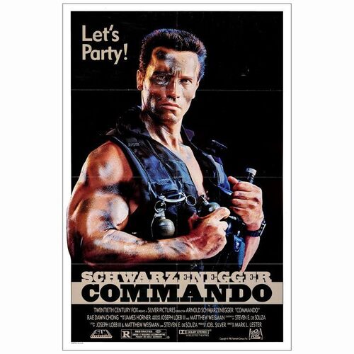 371: COMMANDO - One-Sheet (27: x 41"); Let's Party Style; Very Fine Folded