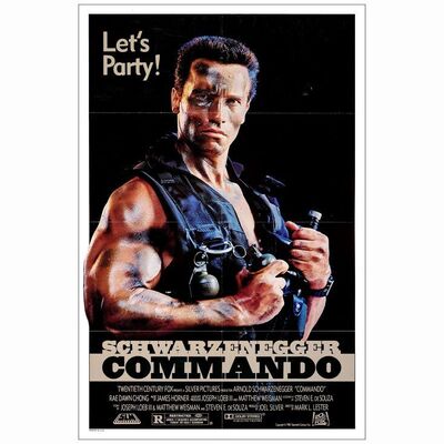 371: COMMANDO - One-Sheet (27: x 41"); Let's Party Style; Very Fine Folded