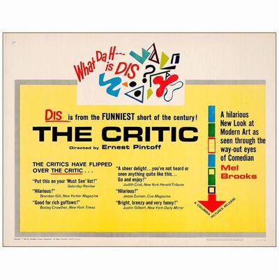 380: THE CRITIC - Half Sheet (22" x 28"); From the Leonard Maltin Collection; Near Mint Rolled