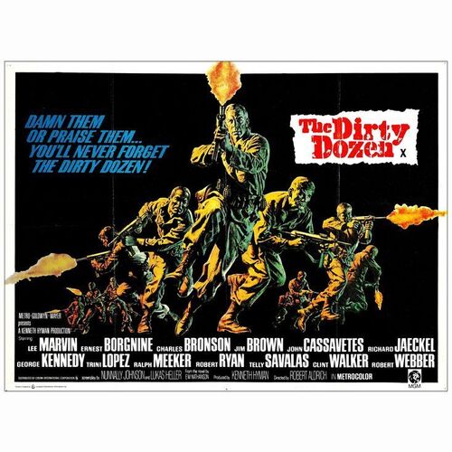 392: THE DIRTY DOZEN - Re-Issue British Quad (40" x 30"); Style B; Very Fine+ on Linen