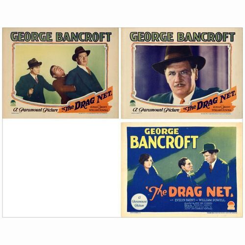 401: THE DRAG NET - Title Lobby Card and Scene Lobby Cards (2) (11" x 14"); Very Fine+