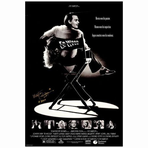 409: ED WOOD - One-Sheet, DS (27" x 40") Autographed by Martin Landau (Beckett COA.).; Near Mint Rolled