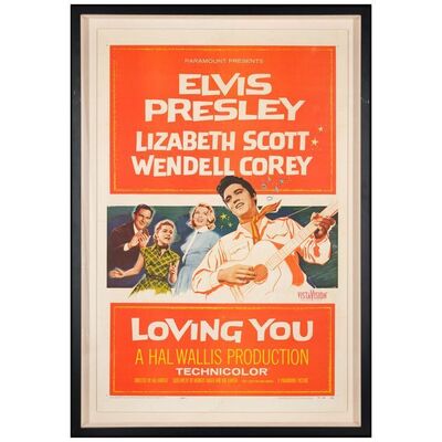 413: LOVING YOU - One-Sheet (27" x 41") Framed; From the Collection of Bass Guitarist, Jason Newsted; Very Fine-