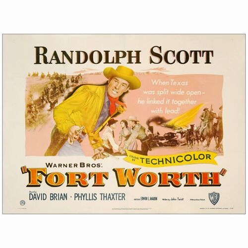 431: FORT WORTH - British Quad (29.75" x 39.75"); Very Fine on Linen