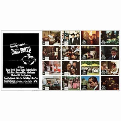 443: THE GODFATHER, THE GODFATHER PART II - One Sheet, (2) Lobby Card Sets (27" x 41" & 11" x 14"); Near Mint Folded