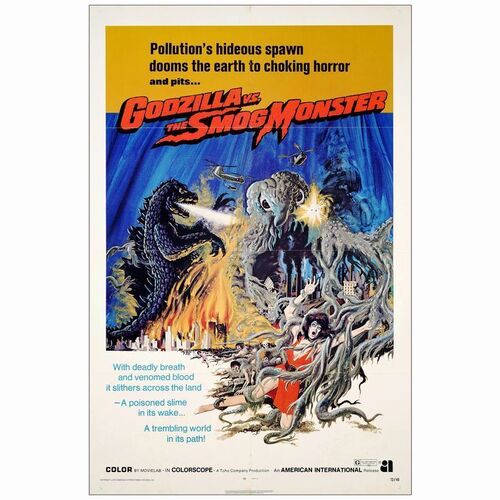 444: GODZILLA VS. THE SMOG MONSTER - One-Sheet (27" x 41"); Very Fine- Folded