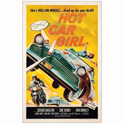 463: HOT CAR GIRL - One Sheet (27" x 41"); Very Fine on Linen
