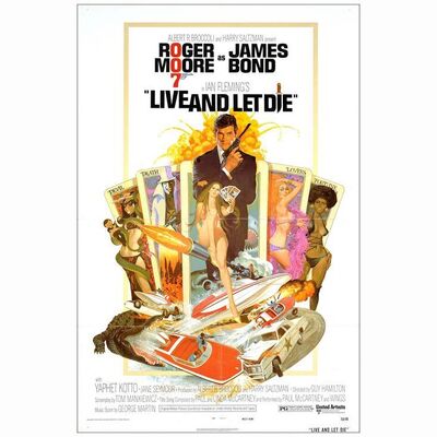 492: JAMES BOND: LIVE AND LET DIE - One-Sheet (27" x 41"); Western Hemisphere; Very Fine- Folded