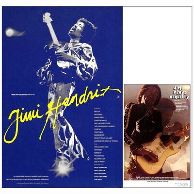 500: JIMI HENDRIX/JIMI PLAYS BERKELEY - Special Posters (2) (20" x 30" & 11" x 17"); Very Fine+ Rolled