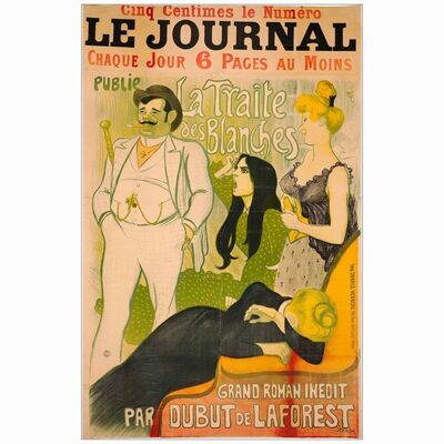 505: LA TRAITES DES BLANCHES BY JEAN-LOUIE DEBUT DE LA FOREST - French Newspaper Grande (47" x 73"); Fine- on European Linen