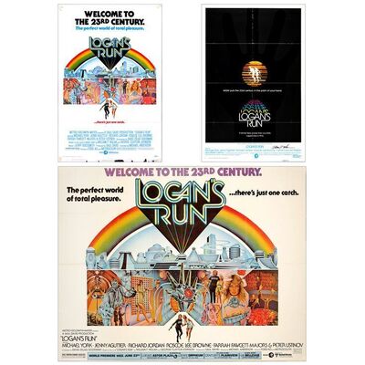 511: LOGAN'S RUN - One-Sheets (2) & New York Subway (27" x 41" & 27" x 41" & 44.5" x 59.5") Advance One-Sheet Autographed by Novelist William F. Nolan (Beckett COA.).; Advance (One-Sheet); Fine+ Folded
