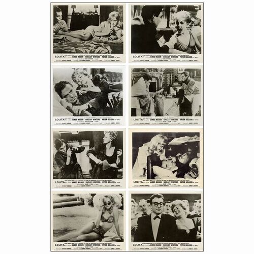 513: LOLITA - Silver Gelatin UK Front-of-House Lobby Cards (8) (8" x 10"); Very Fine-