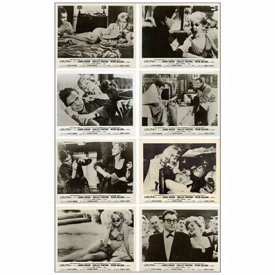 513: LOLITA - Silver Gelatin UK Front-of-House Lobby Cards (8) (8" x 10"); Very Fine-