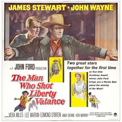 525: THE MAN WHO SHOT LIBERTY VALANCE - Six Sheet (80" x 79"); Very Fine+ Folded