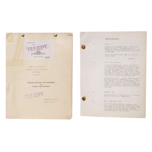 528: MARK OF THE VAMPIRE - Script (106 Pages) & Dialogue Continuity Script (53 Pages) (8.5" x 11"); Very Fine-