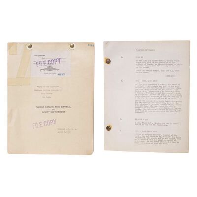 528: MARK OF THE VAMPIRE - Script (106 Pages) & Dialogue Continuity Script (53 Pages) (8.5" x 11"); Very Fine-
