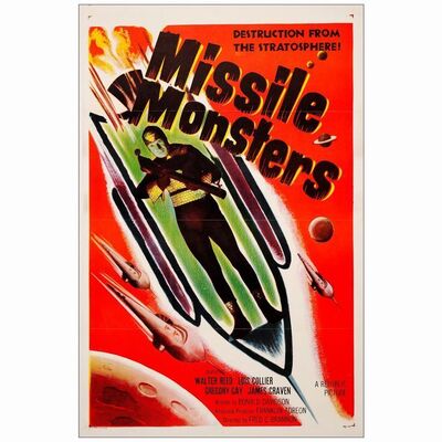 534: MISSLE MONSTERS - One-Sheet (27" x 41"); AKA Flying Disc Man From Mars; Near Mint Flat Folded