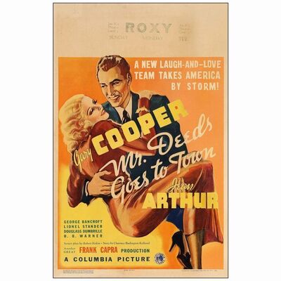 539: MR. DEEDS GOES TO TOWN - Window Card (14" x 22"); Very Good+ on Paper