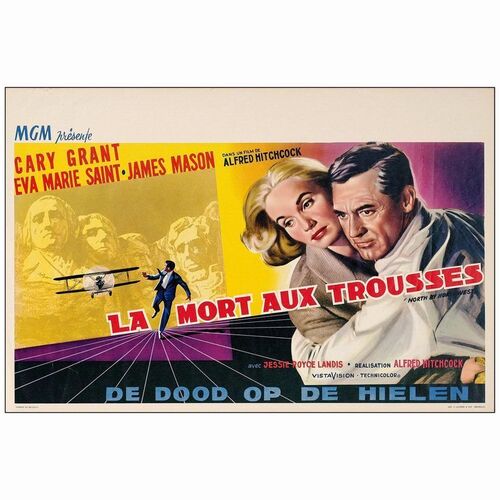 547: NORTH BY NORTHWEST - Belgian Poster (21.25" x 14.25"); Very Fine Rolled