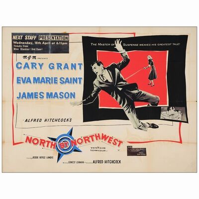 548: NORTH BY NORTHWEST - British Quad (30" X 40"); Very Fine- Rolled
