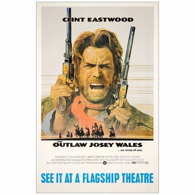 556: THE OUTLAW JOSEY WALES - Half Subway (29.25" x 49.5"); Very Fine+ on Linen