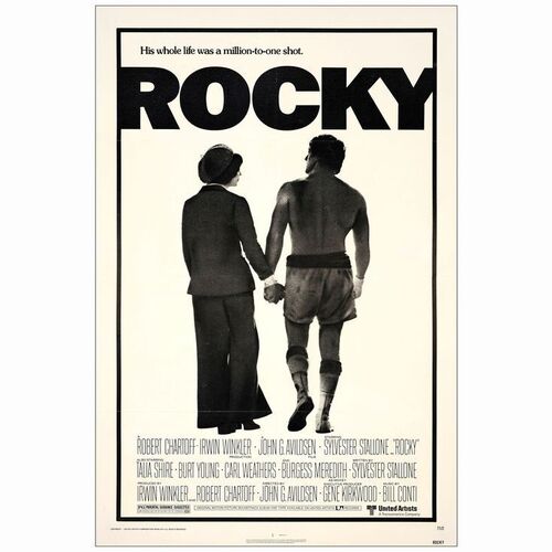 586: ROCKY - One-Sheet (27" x 41"); Very Fine- on Linen