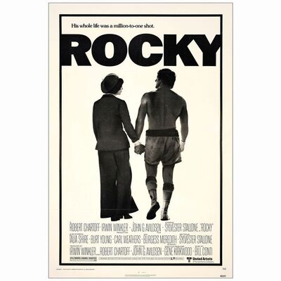 586: ROCKY - One-Sheet (27" x 41"); Very Fine- on Linen
