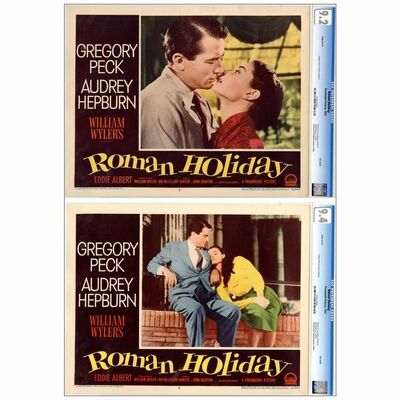 591: ROMAN HOLIDAY - CGC Graded Lobby Cards (2) (11" x 14"); Near Mint