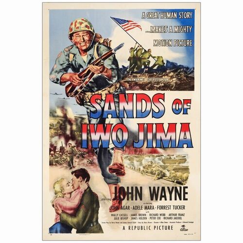 594: SANDS OF IWO JIMA - One-Sheet (27" x 40.75"); Style B; Very Fine- on Linen
