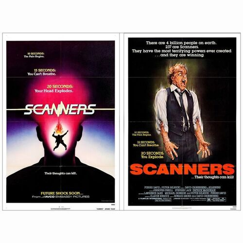 595: SCANNERS - One Sheets (2) (27" X 41"); Regular and Advance; Very Fine+ Folded