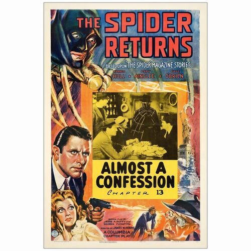 609: THE SPIDER RETURNS - One-Sheet (27.5" x 41.5"); Chapter 13 - "Almost A Confession"; Fine- on Linen