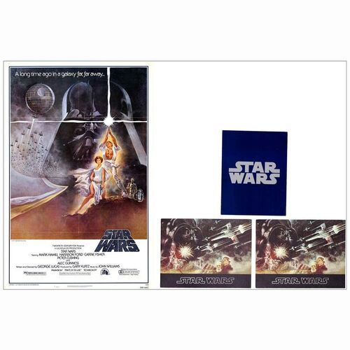 618: STAR WARS: A NEW HOPE - One-Sheet & Two Program Books (8 Pages) & Program Card (27" x 41" & 12" x 9" & 8.5" x 11"); Fourth Printing, Style A; Very Fine- Folded