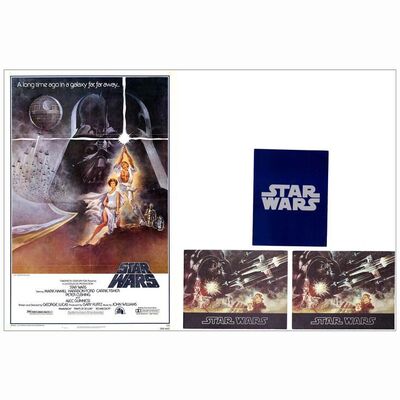 618: STAR WARS: A NEW HOPE - One-Sheet & Two Program Books (8 Pages) & Program Card (27" x 41" & 12" x 9" & 8.5" x 11"); Fourth Printing, Style A; Very Fine- Folded