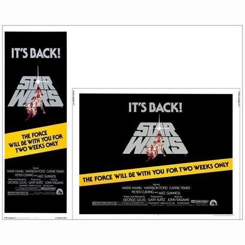 628: STAR WARS: A NEW HOPE - Half Sheet & Insert (22" x 28" & 14" x 36"); From the Collection of Steven Benge; Near Mint Rolled & on Paper