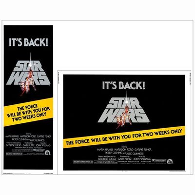 628: STAR WARS: A NEW HOPE - Half Sheet & Insert (22" x 28" & 14" x 36"); From the Collection of Steven Benge; Near Mint Rolled & on Paper