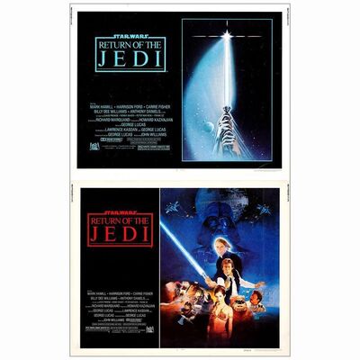 655: STAR WARS: RETURN OF THE JEDI - Half Sheets (2) (22" x 28"); Style A & B, From the Collection of Steven Benge; Very Fine- Rolled