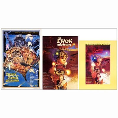 660: CARAVAN OF COURAGE: AN EWOK ADVENTURE - International One-Sheet & Television Poster & Home Video Poster (27" x 41" & 25.5" x 33" & 24" x 36") One Sheets Autographed by Drew Struzan & by Kazuhiko Sano (Beckett COA.).; Style B; Very Fine+ Rolled