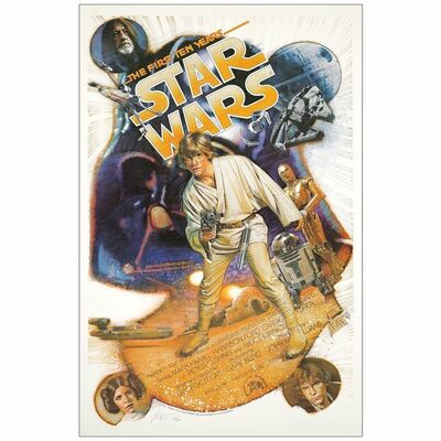 663: STAR WARS: THE FIRST TEN YEARS - Hand Signed and Numbered Limited Edition Print (27" x 41"); Mint Rolled