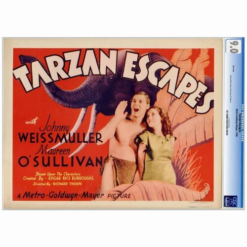 673: TARZAN ESCAPES - CGC Graded Title Lobby Card (11" x 14"); Very Fine+