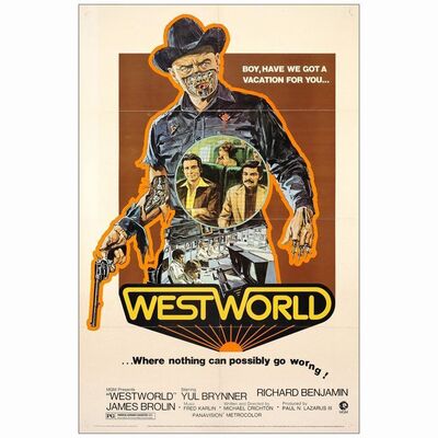 694: WESTWORLD - One-Sheet (27" x 41"); Very Fine- Folded