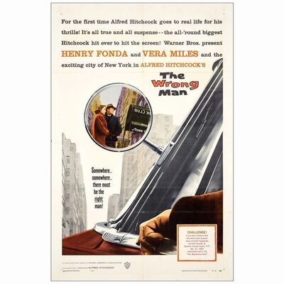 699: THE WRONG MAN - One-Sheet (27" x 41"); Fine+ Folded