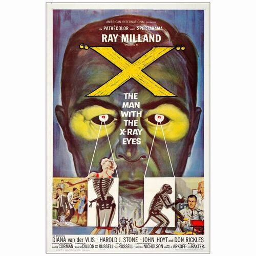 701: X: THE MAN WITH X-RAY EYES - One-Sheet (27" x 41"); Near Mint Folded